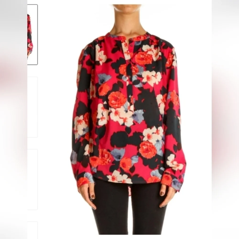 J.CREW  Pink Floral Print All Day Wear blouse  size M In excellent condition